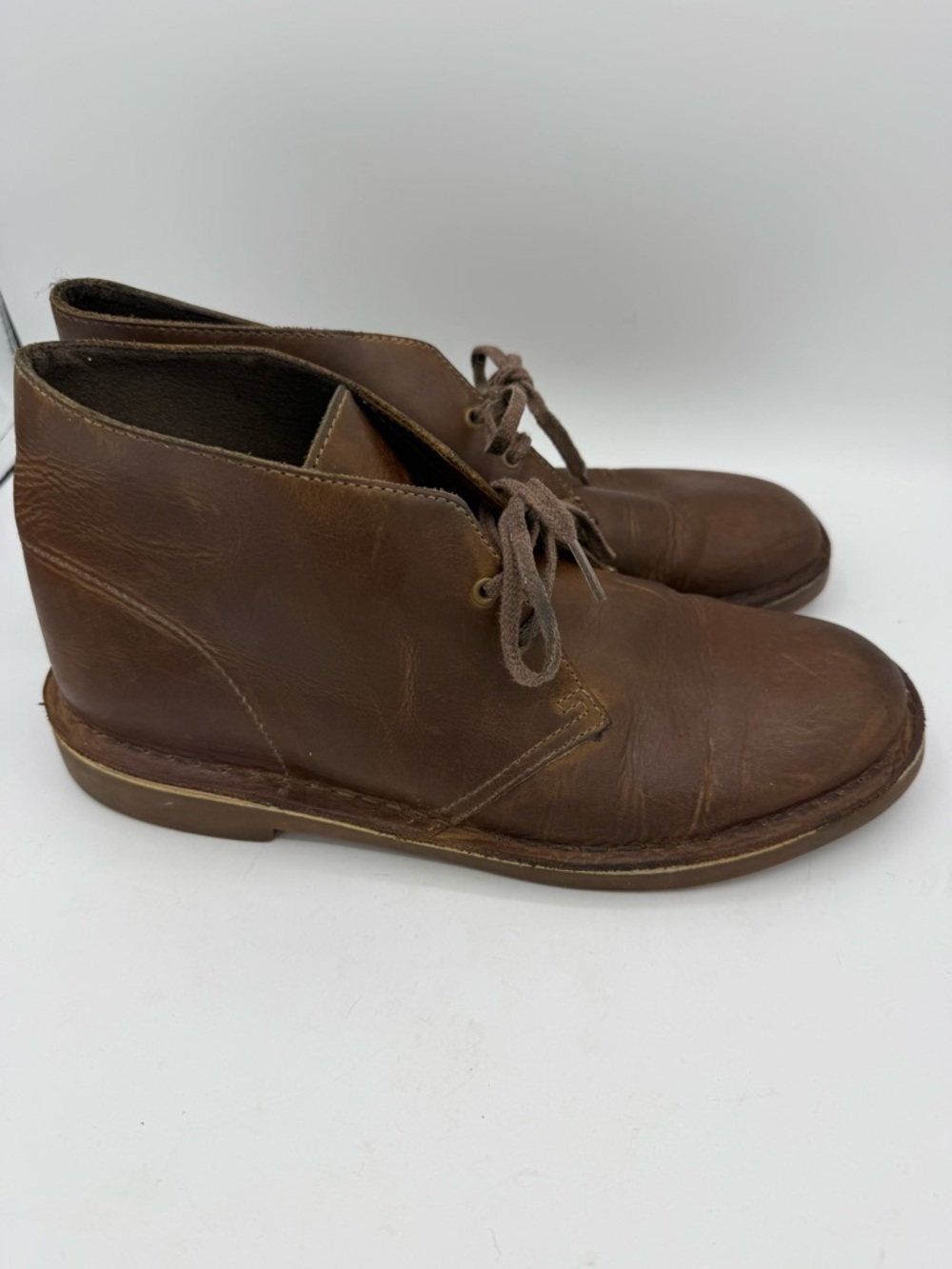 CLARKS ORIGINAL DESERT BOOTS Chukka Men’s Size 9.5 Brown Lace Up Leather